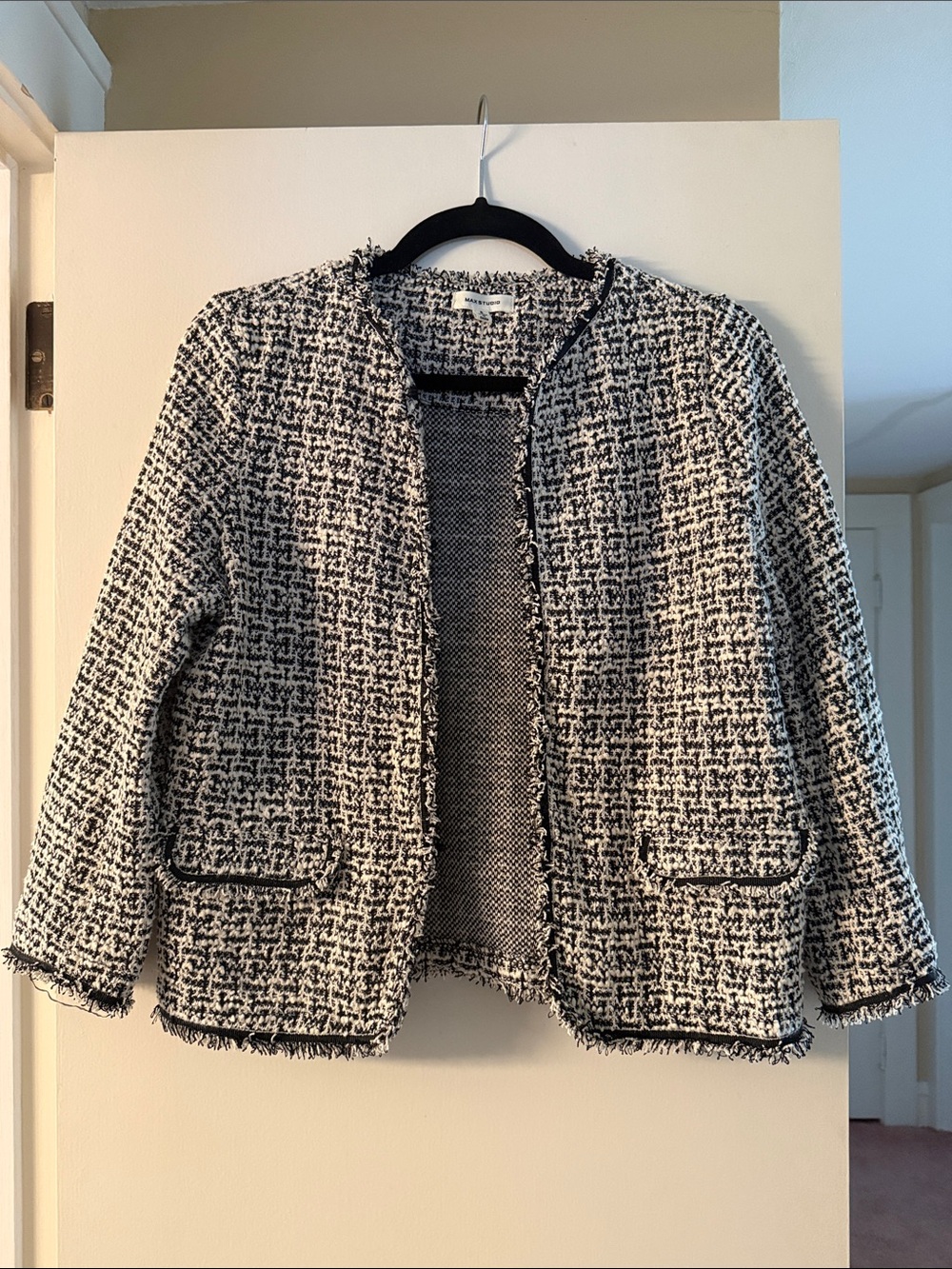 Women's Black & White Tweed Jacket
